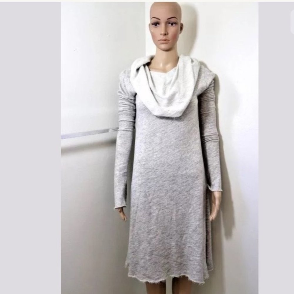 Mark And Estel Long Sleeve Cowl Neck Dress Heather